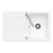 V&B Flächenbündige Spüle Siluet 45 Flat m Abl.garn, Excenterbetätigung, weiß