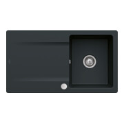 V&B Flächenbündige Spüle Siluet 50 Flat m Abl.garn, Exzenter, pure black