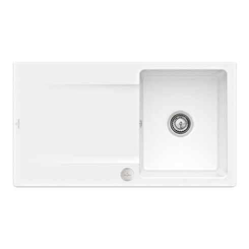V&B Flächenbündige Spüle Siluet 50 Flat m Abl.garn, Exzenter, snow white