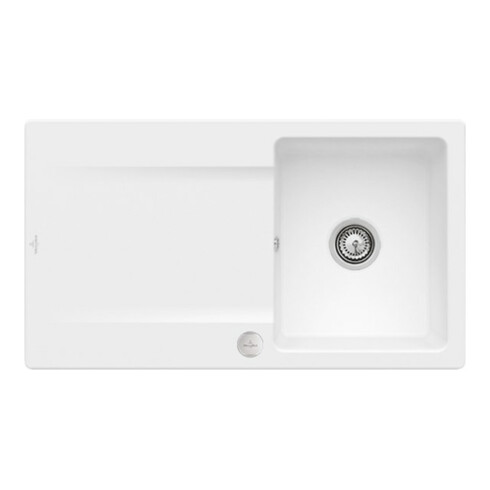 V&B Flächenbündige Spüle Siluet 50 Flat m Abl.garn, Exzenter, stone white