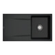 V&B Flächenbündige Spüle Siluet 50 Flat m Abl.garn, Handbetätigung, pure black-1