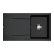 V&B Flächenbündige Spüle Siluet 50 Flat m Abl.garn, Handbetätigung, pure black