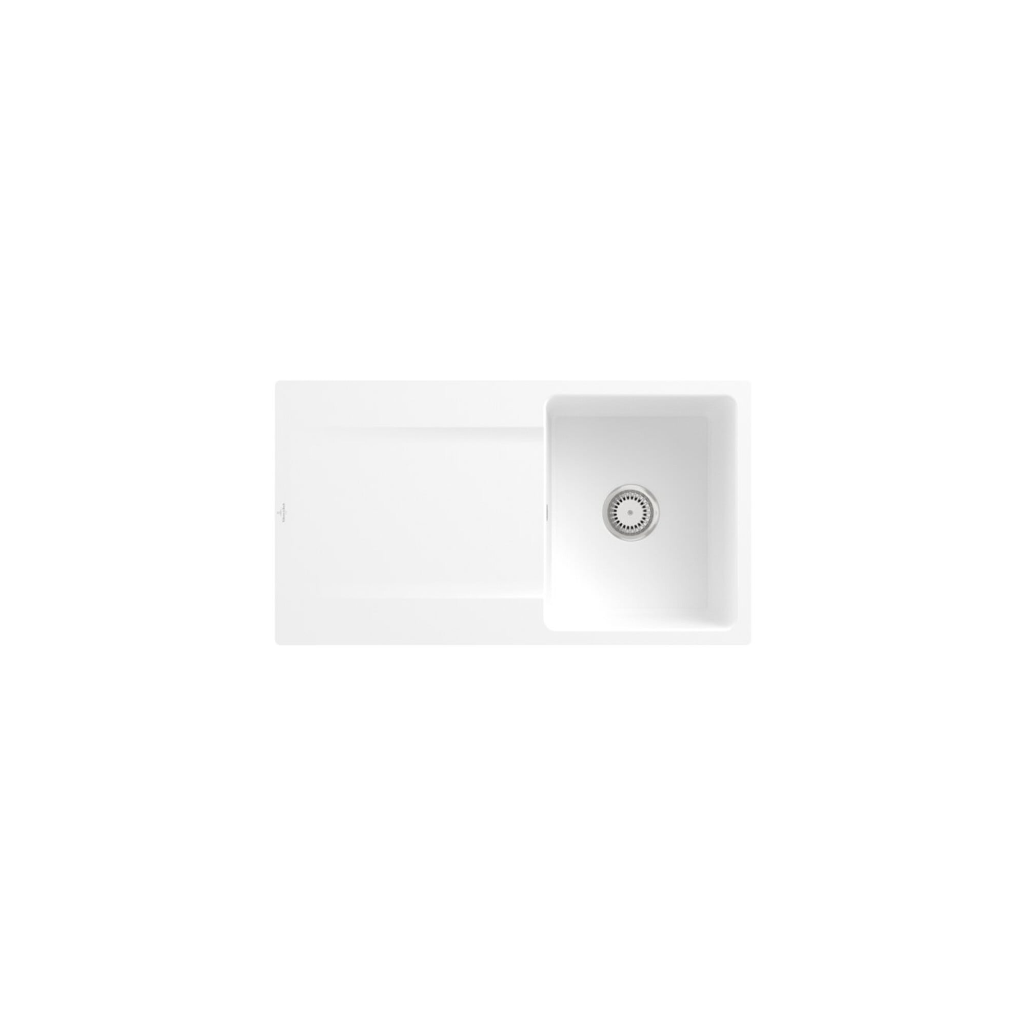 V&B Flächenbündige Spüle Siluet 50 Flat m Abl.garn, Handbetätigung, stone white ; Villeroy & Boch
