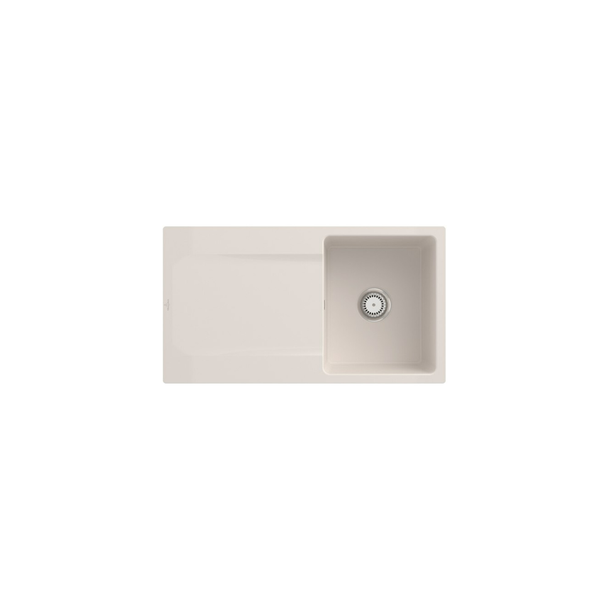 V&B Flächenbündige Spüle Siluet 50 Flat m Ablaufgarnitur, Handbetätigung, crema ; Villeroy & Boch