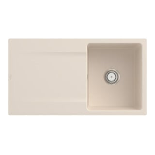 V&B Flächenbündige Spüle Siluet 50 Flat m Ablaufgarnitur, Handbetätigung, ivory