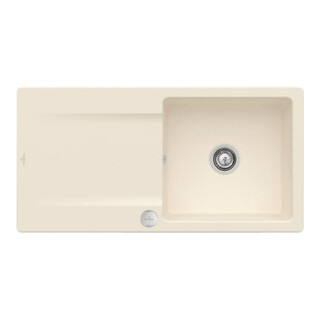 V&B Flächenbündige Spüle Siluet 60 Flat m Abl.garn, Exzenter, ivory CeramicPlus