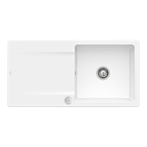 V&B Flächenbündige Spüle Siluet 60 Flat m Abl.garn, Exzenter, sn wh. CeramicPlus