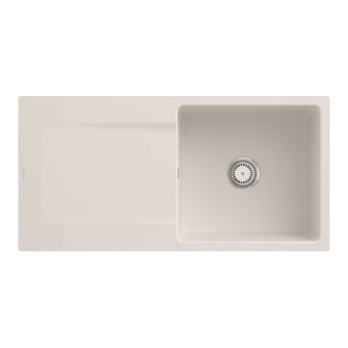 V&B Flächenbündige Spüle Siluet 60 Flat m Abl.garn, Hand., crema CeramicPlus