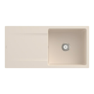 V&B Flächenbündige Spüle Siluet 60 Flat m Abl.garn, Hand., ivory CeramicPlus