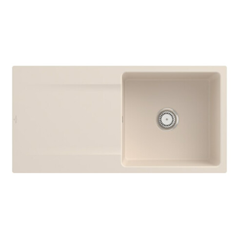 V&B Flächenbündige Spüle Siluet 60 Flat m Abl.garn, Hand., ivory CeramicPlus