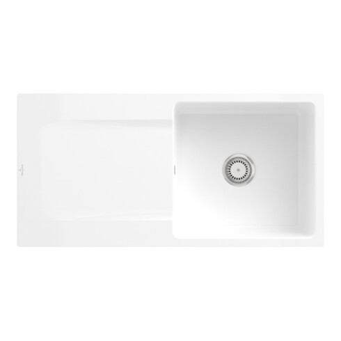 V&B Flächenbündige Spüle Siluet 60 Flat m Abl.garn, Hand., sn white CeramicPlus