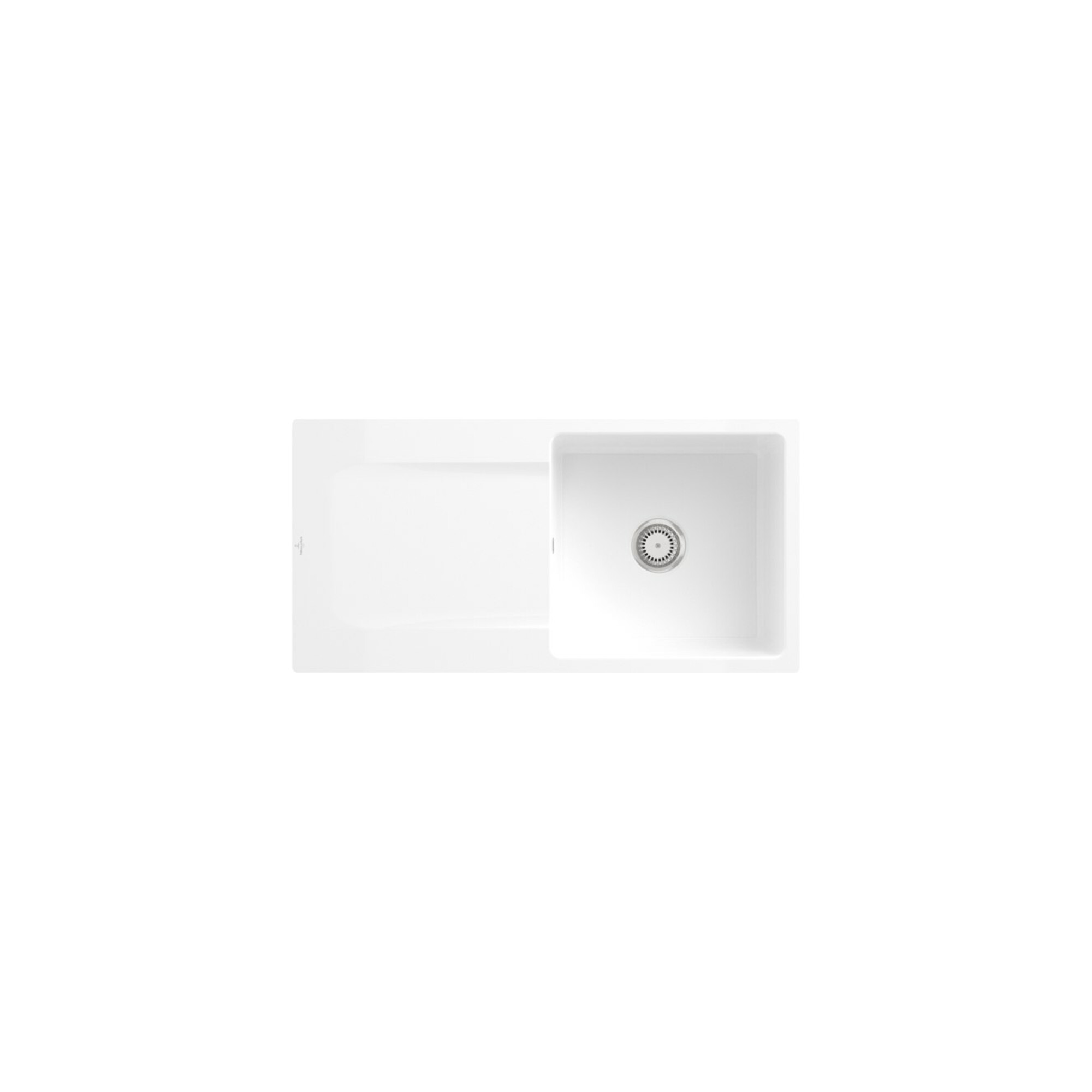 V&B Flächenbündige Spüle Siluet 60 Flat m Abl.garn, Hand., we alpin CeramicPlus ; Villeroy & Boch