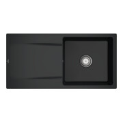 V&B Flächenbündige Spüle Siluet 60 Flat m Abl.garn, Handbetätigung, pure black