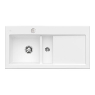 V&B Flächenbündige Spüle Subway 60 Flat li, m Abl.garn, Exzenter, stone white
