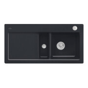 V&B Flächenbündige Spüle Subway 60 Flat re, m Abl.garn, Exzenter, pure black