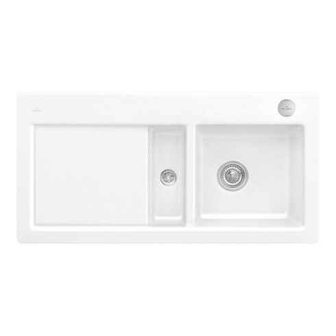 V&B Flächenbündige Spüle Subway 60 Flat re, m Abl.garn, Exzenter, snow white