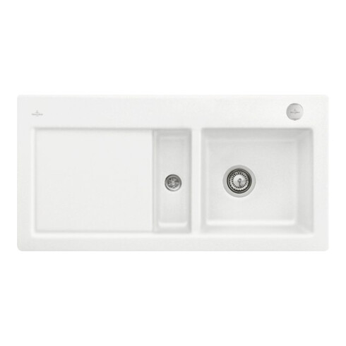 V&B Flächenbündige Spüle Subway 60 Flat re, m Abl.garn, Exzenter, stone white