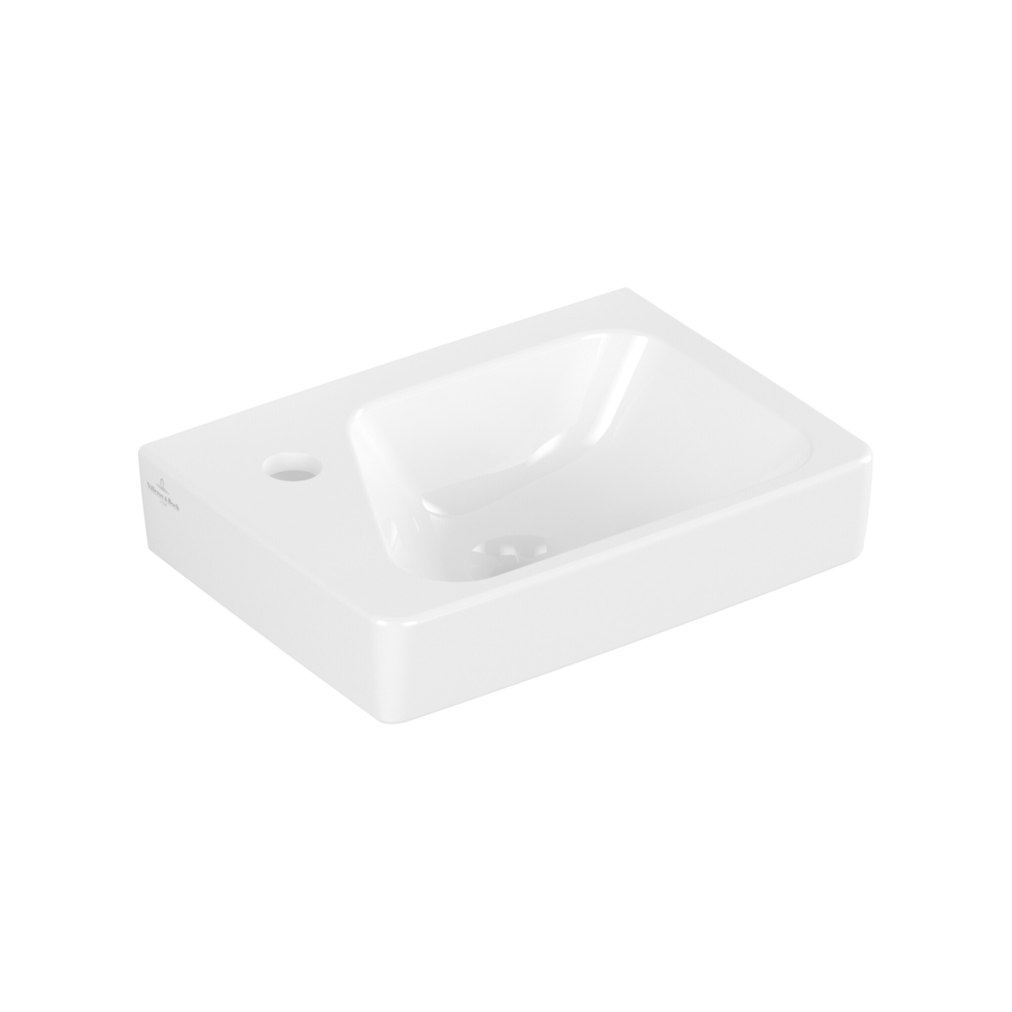 V&B Handwaschbecken Architectura 36x26cm, Beck. re, 1 Hahnl., m ÜL, weiß ; Villeroy & Boch