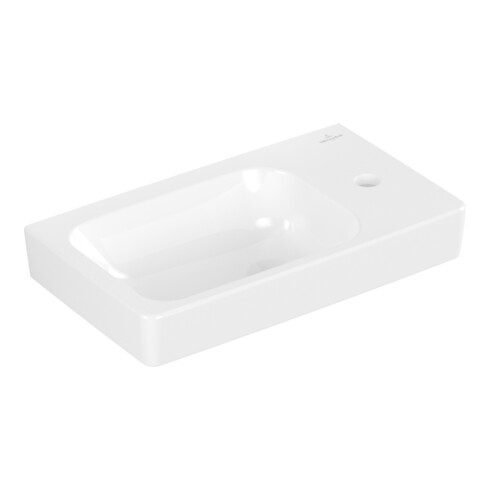 V&B Handwaschbecken Architectura 48x27,5cm, Beck. li, 1 Hahnl., o. ÜL, we
