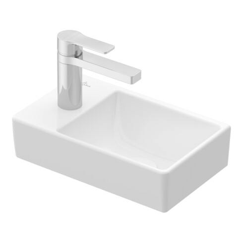 V&B Handwaschbecken Avento 36x22cm, 1 Hahnl., o. ÜL, re, P bla C+