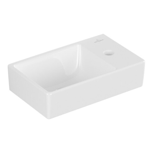 V&B Handwaschbecken AVENTO 36x22cm, 1 HL, o ÜL, links, weiß C-plus