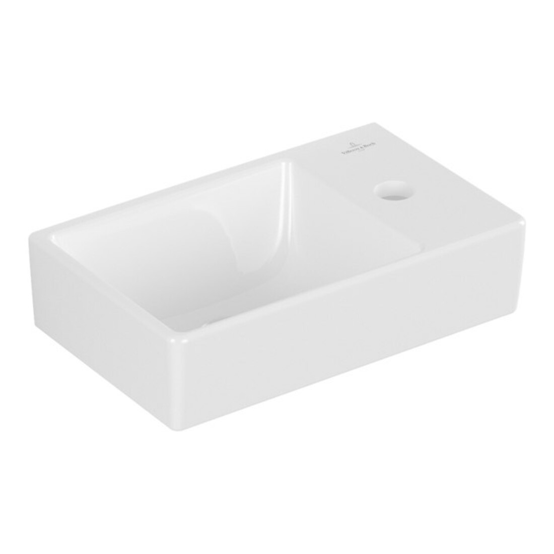 V&B Handwaschbecken AVENTO 36x22cm, 1 HL, o ÜL, links, weiß C-plus