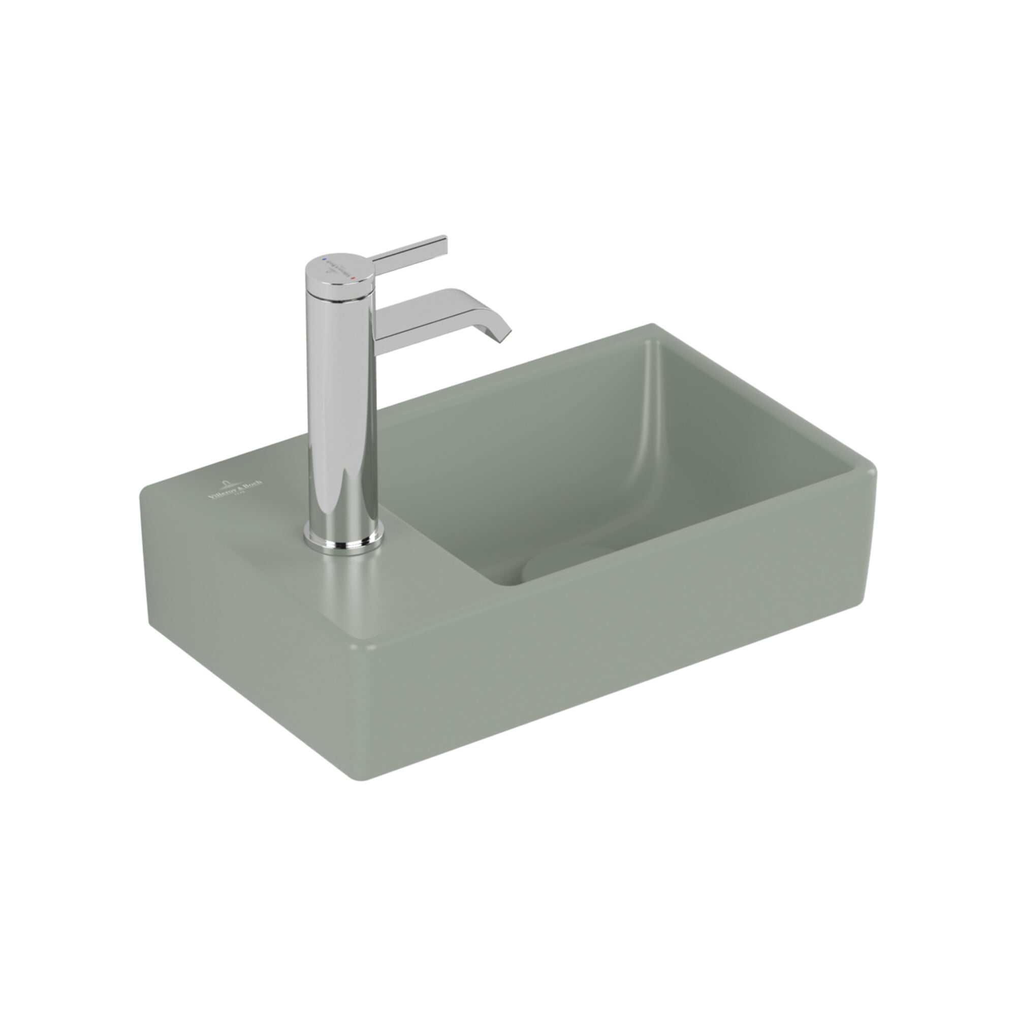 V&B Handwaschbecken Avento 36x22cm, 1 HL, o. ÜL, re, morn. gre. C+ ; Villeroy & Boch