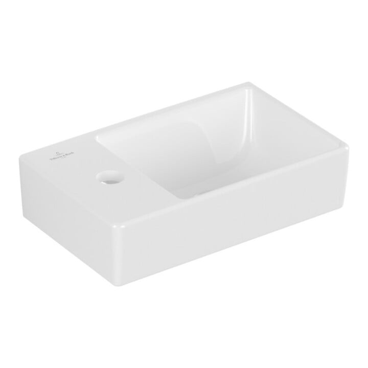 V&B Handwaschbecken AVENTO 36x22cm, 1 HL, o ÜL, rechts, weiß C-plus