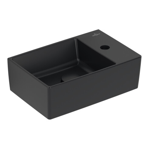 V&B Handwaschbecken Memento 2.0 40x26cm, m Hahnl., o. ÜL, P black C-plus