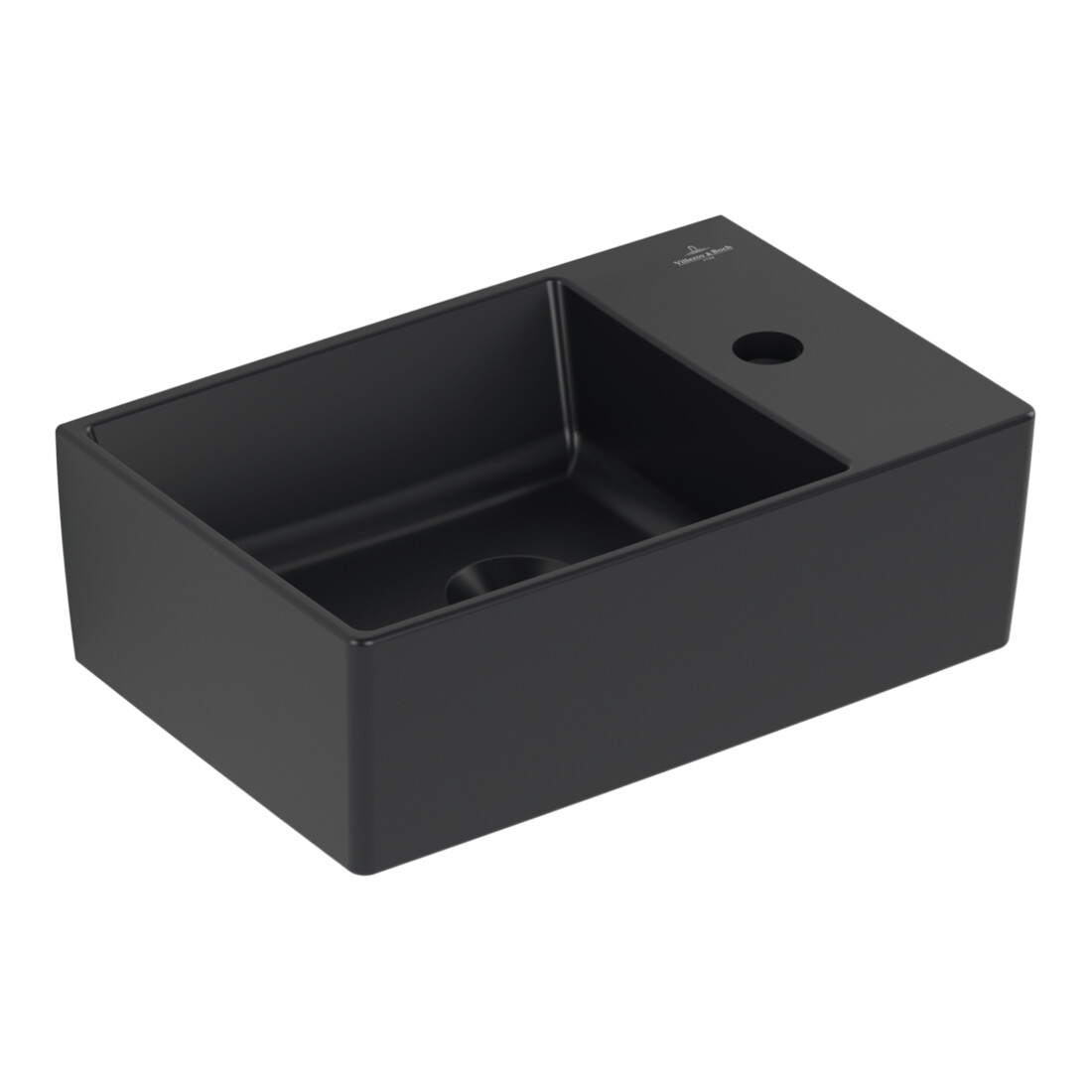 V&B Handwaschbecken Memento 2.0 40x26cm, m Hahnl., o. ÜL, P black C-plus