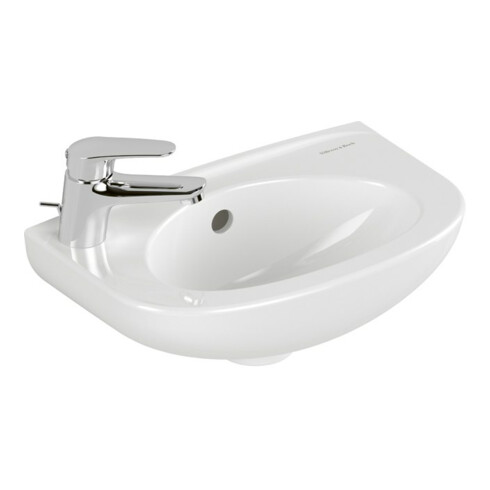 V&B Handwaschbecken Newo 40x25cm, ov., 1 Hahnl., m ÜL, li, weiß
