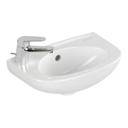 V&B Handwaschbecken Newo 40x25cm, ov., 1 Hahnl., m ÜL, li, weiß
