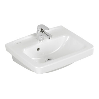 V&B Handwaschbecken Newo 45x37cm, we, eck., 1 Hahnl., m Überlauf