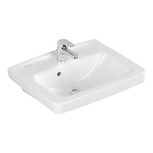 V&B Handwaschbecken Newo 50x40cm, we, eck., 1 Hahnl., m Überlauf
