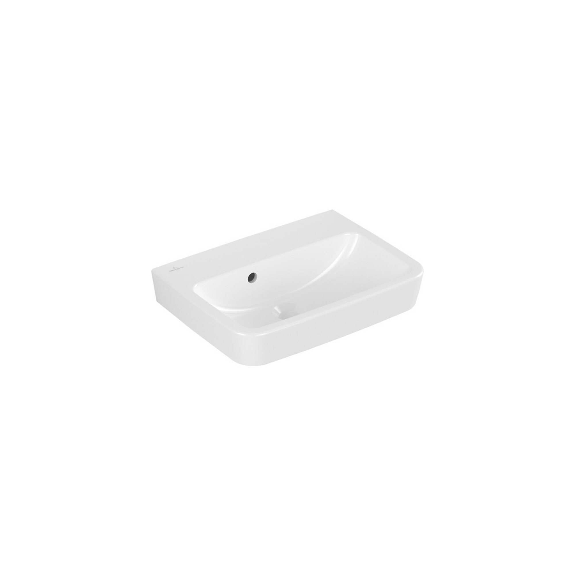 V&B Handwaschbecken O.NOVO 50x37cm, eck, o. HL, m ÜL, weiß C-plus ; Villeroy & Boch