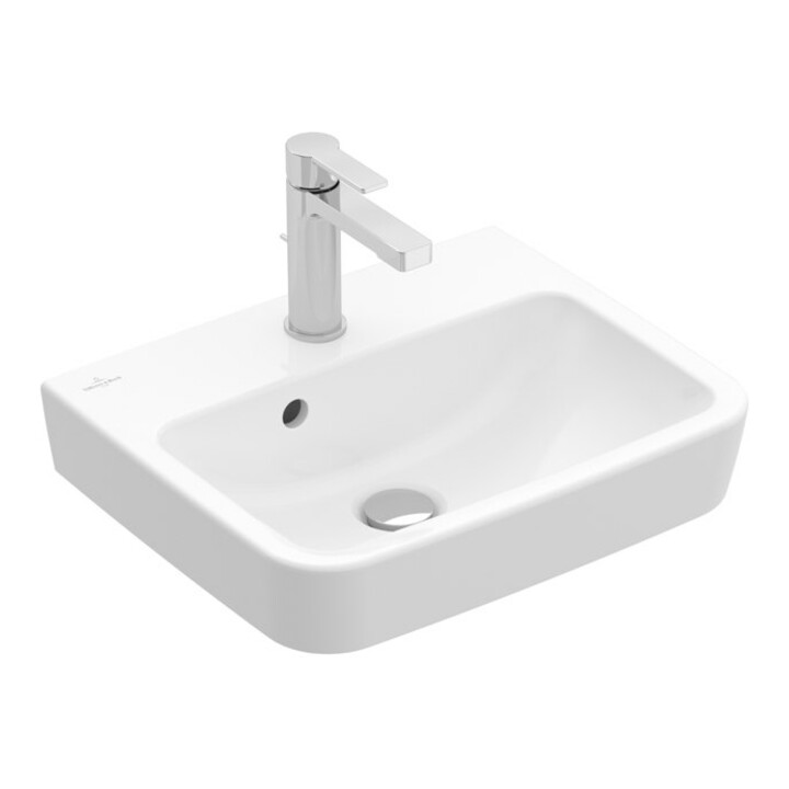 V&B Handwaschbecken O.NOVO 50x37cm, eck, o. HL, m ÜL, weiß C-plus