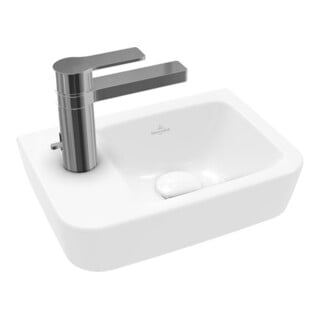 V&B Handwaschbecken O.NOVO Compact 36x25cm, eck, B R, m HL, o Ü, w A-bac C+