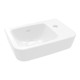 V&B Handwaschbecken O.NOVO Compact 36x25cm, eck, Beck. li, m HL, o. ÜL, we