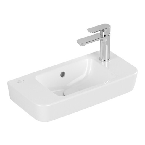 V&B Handwaschbecken O.NOVO Compact 50x25cm, HL R durch-, L vorg., Ü, w AB C