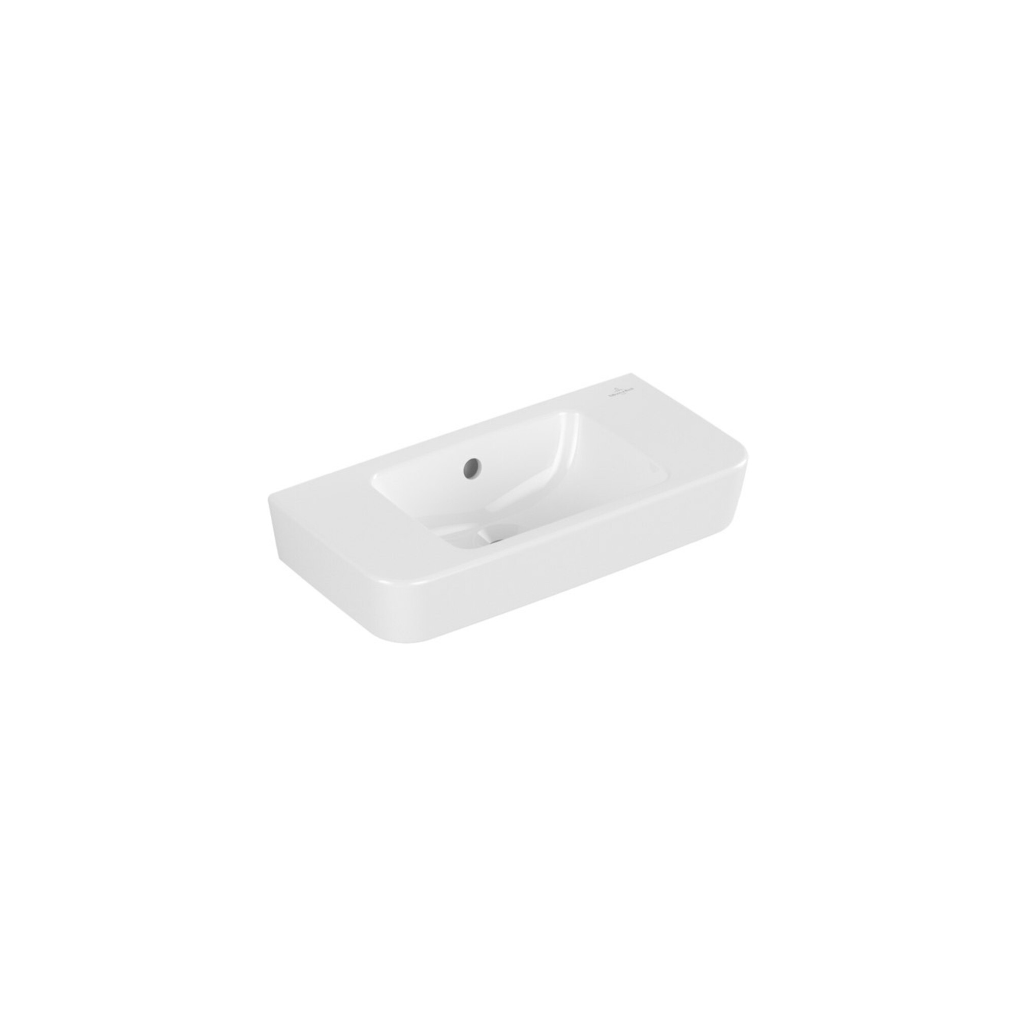 V&B Handwaschbecken O.NOVO Compact 50x25cm, m Überlauf, ohne Hahnloch, weiß ; Villeroy & Boch