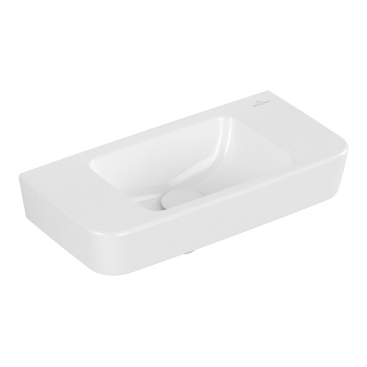 V&B Handwaschbecken O.NOVO Compact 50x25cm, o. ÜL, ohne Hahnloch, weiß