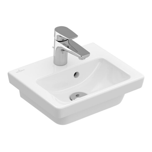 V&B Handwaschbecken Subway 2.0 37x30,5cm, mit Hahnloch, Überlauf, weiß