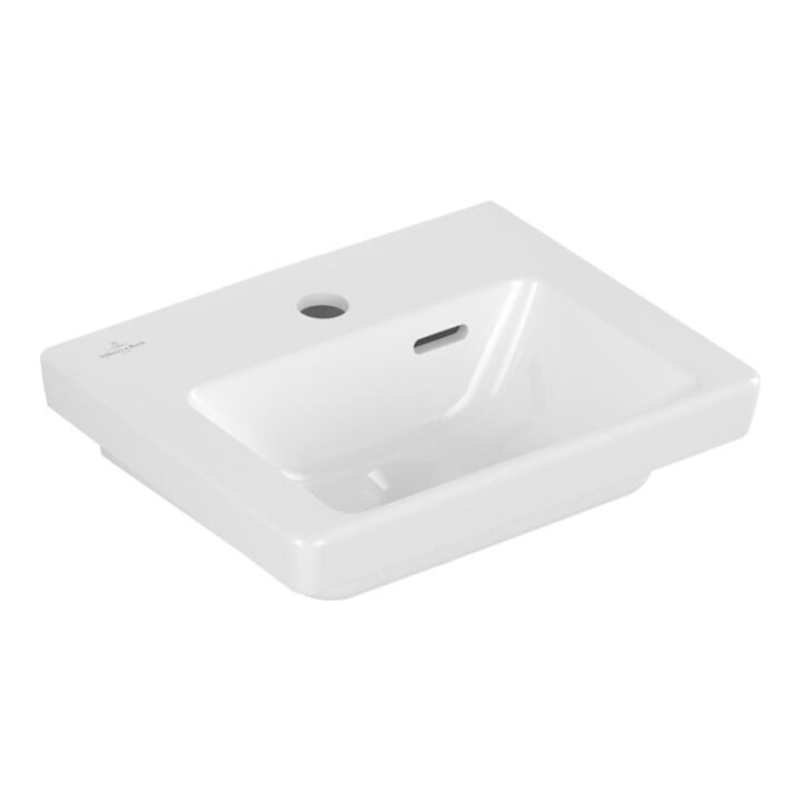 V&B Handwaschbecken Subway 3.0 37x30,5cm, eck., m HL/mit Überlauf, weiß
