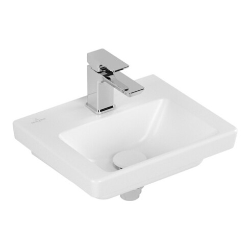 V&B Handwaschbecken Subway 3.0 37x30,5cm, eck., m HL/o ÜL, st. wh. C+