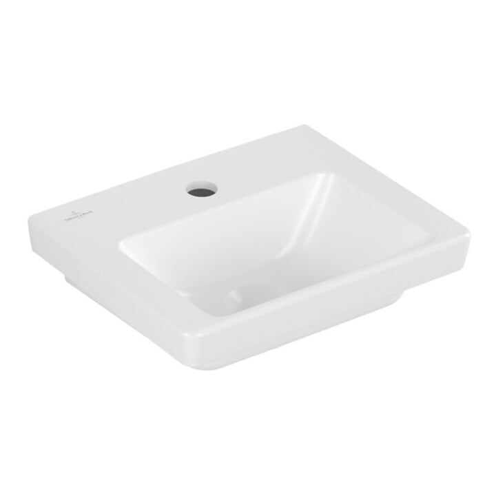 V&B Handwaschbecken Subway 3.0 37x30,5cm, eck., m HL/o ÜL, st. wh. C+