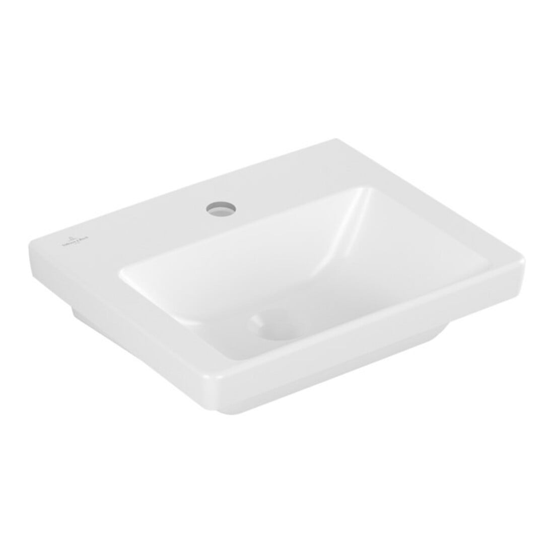 V&B Handwaschbecken Subway 3.0 45x37cm, carré, avec trou robinetterie, blanc brillant C-plus
