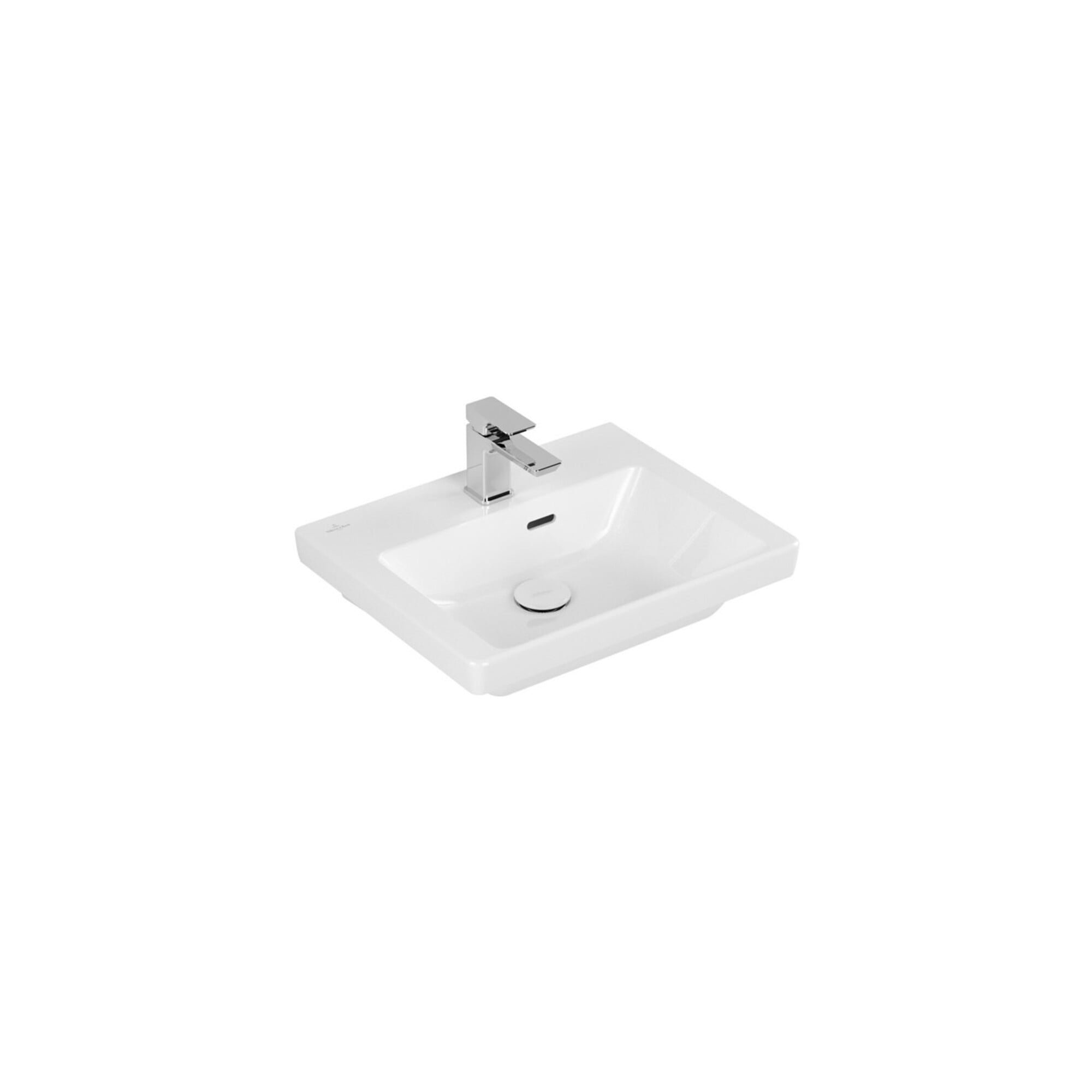 V&B Handwaschbecken Subway 3.0 50x40cm, eck., m HL/mit ÜL, weiß C-plus ; Villeroy & Boch