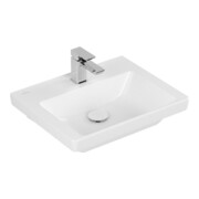 V&B Handwaschbecken Subway 3.0 50x40cm, eck., m HL/o ÜL, st. wh. C-plus