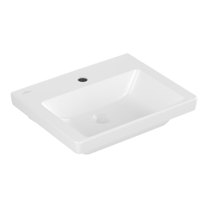 V&B Handwaschbecken Subway 3.0 50x40cm, eck., m HL/o ÜL, st. wh. C-plus