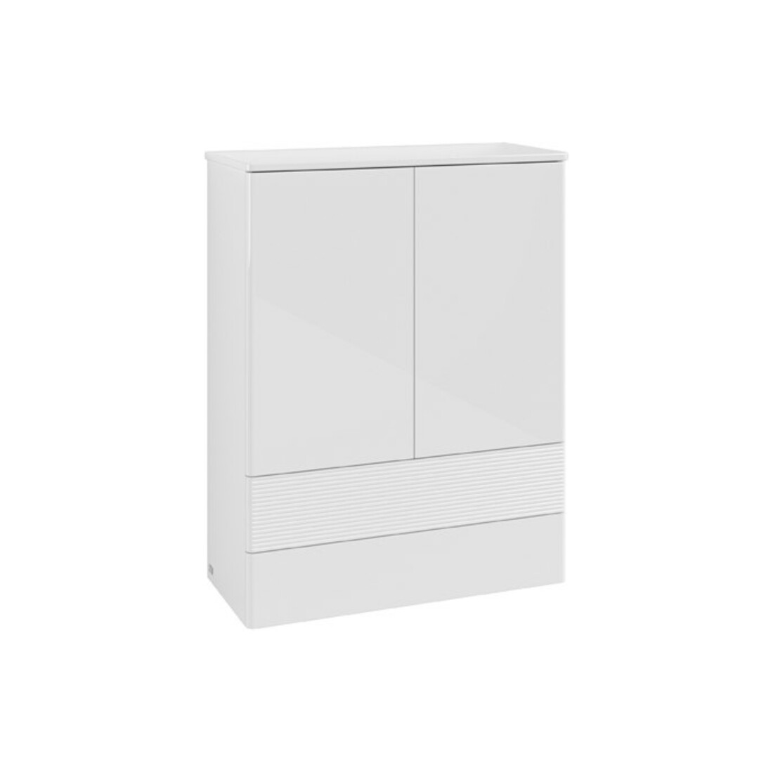 V&B Highboard avec structure de façade Antao 81,4x104x35,6cm, laque WBP, blanc brillant